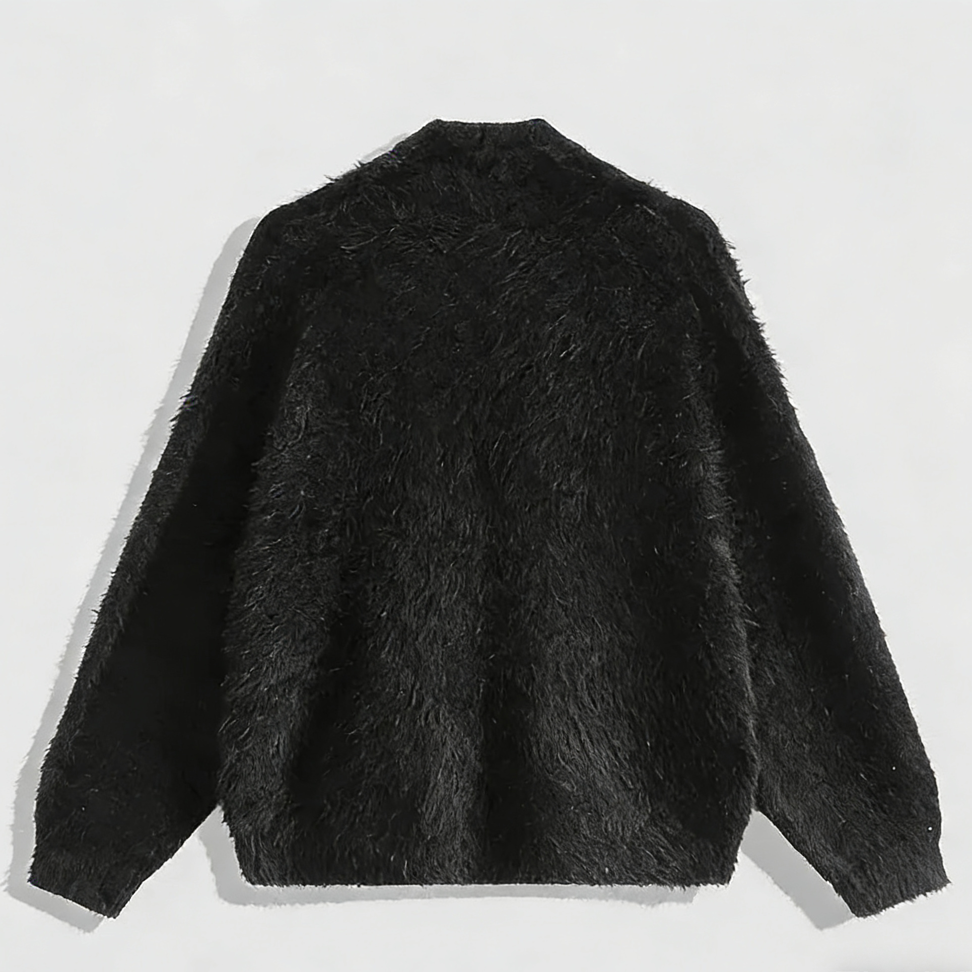 Fuzzy V-Neck Pullover Sweater 【BM9068】