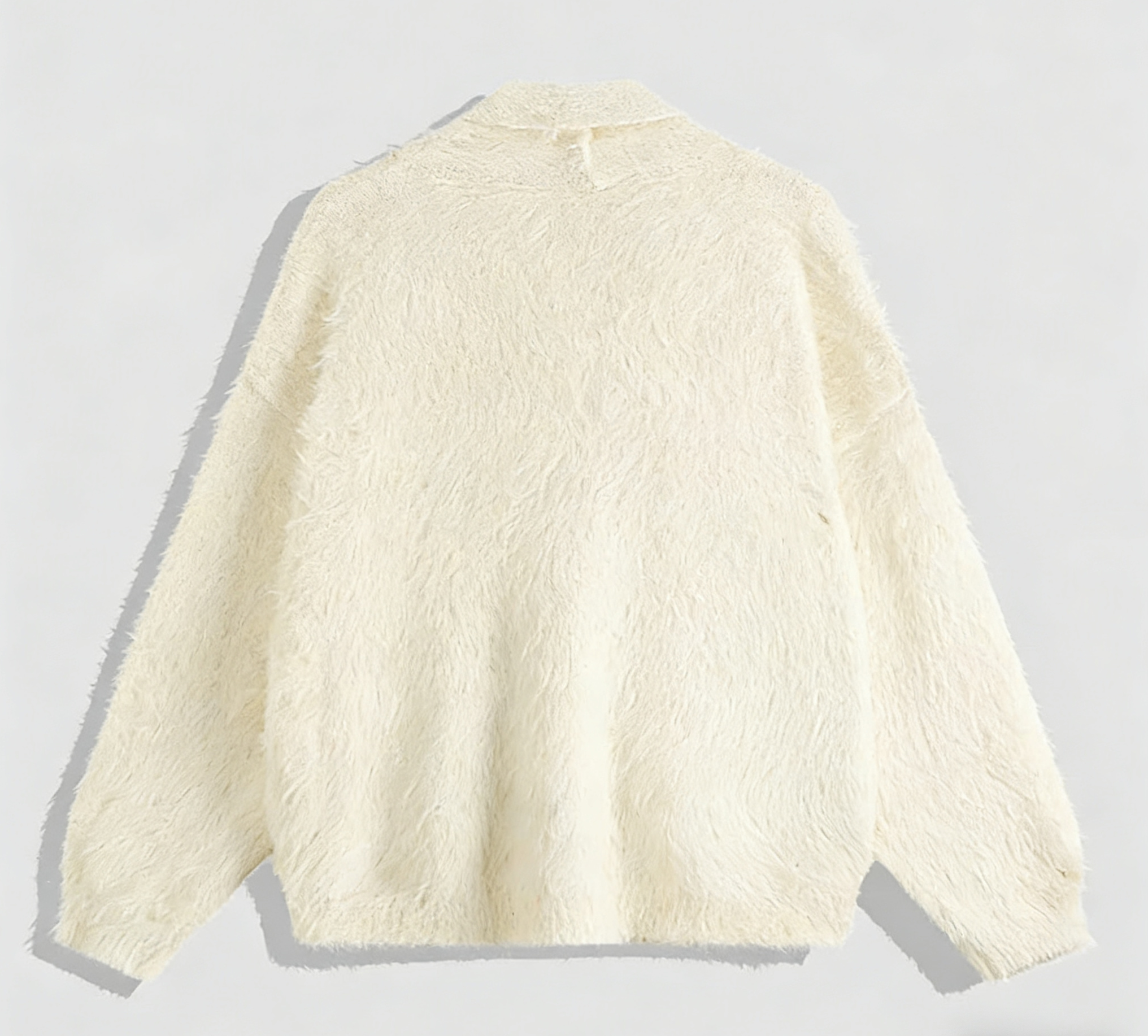 Fuzzy V-Neck Pullover Sweater 【BM9068】