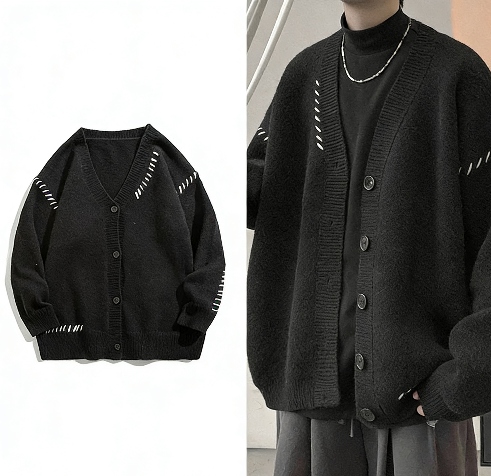 Hand-Stitched String Knit Cardigan【BM9049】