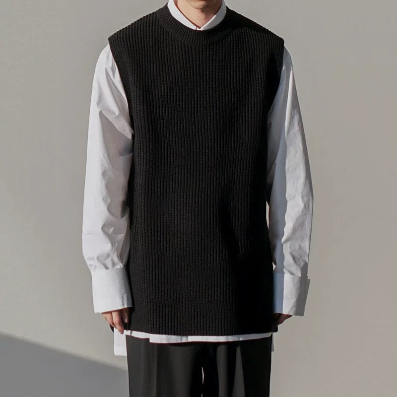 Chic Knit Crew Neck Vest 【MC2788】